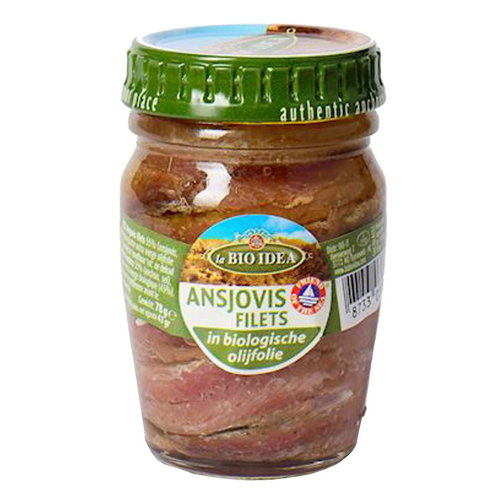 Anchois (Sardele) Filety w BIO Oliwie z Oliwek Extra Virgin 78 g