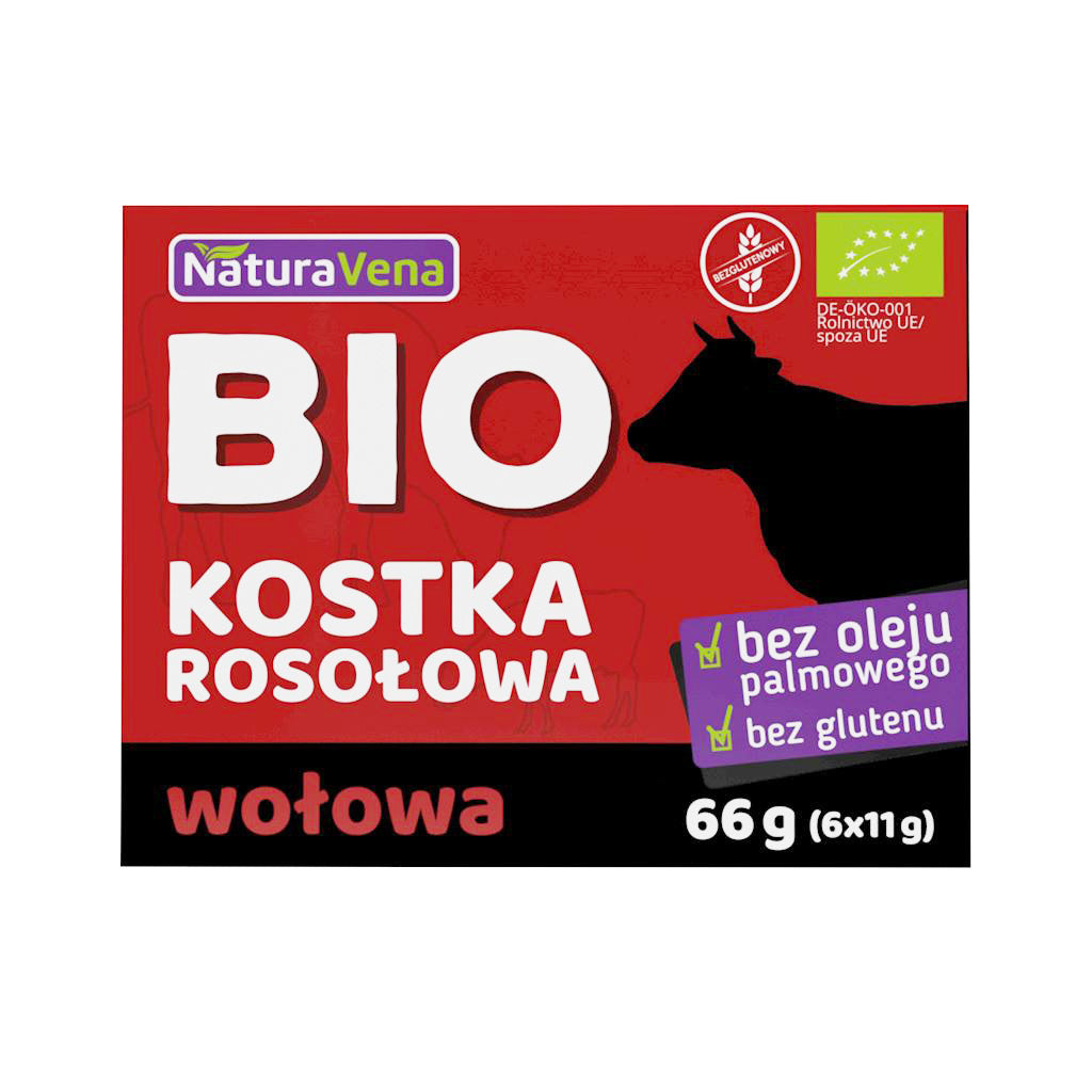 Bulion - Kostki Wołowe Bezglutenowe BIO (6 x 11 g) (9 szt x 66 g)