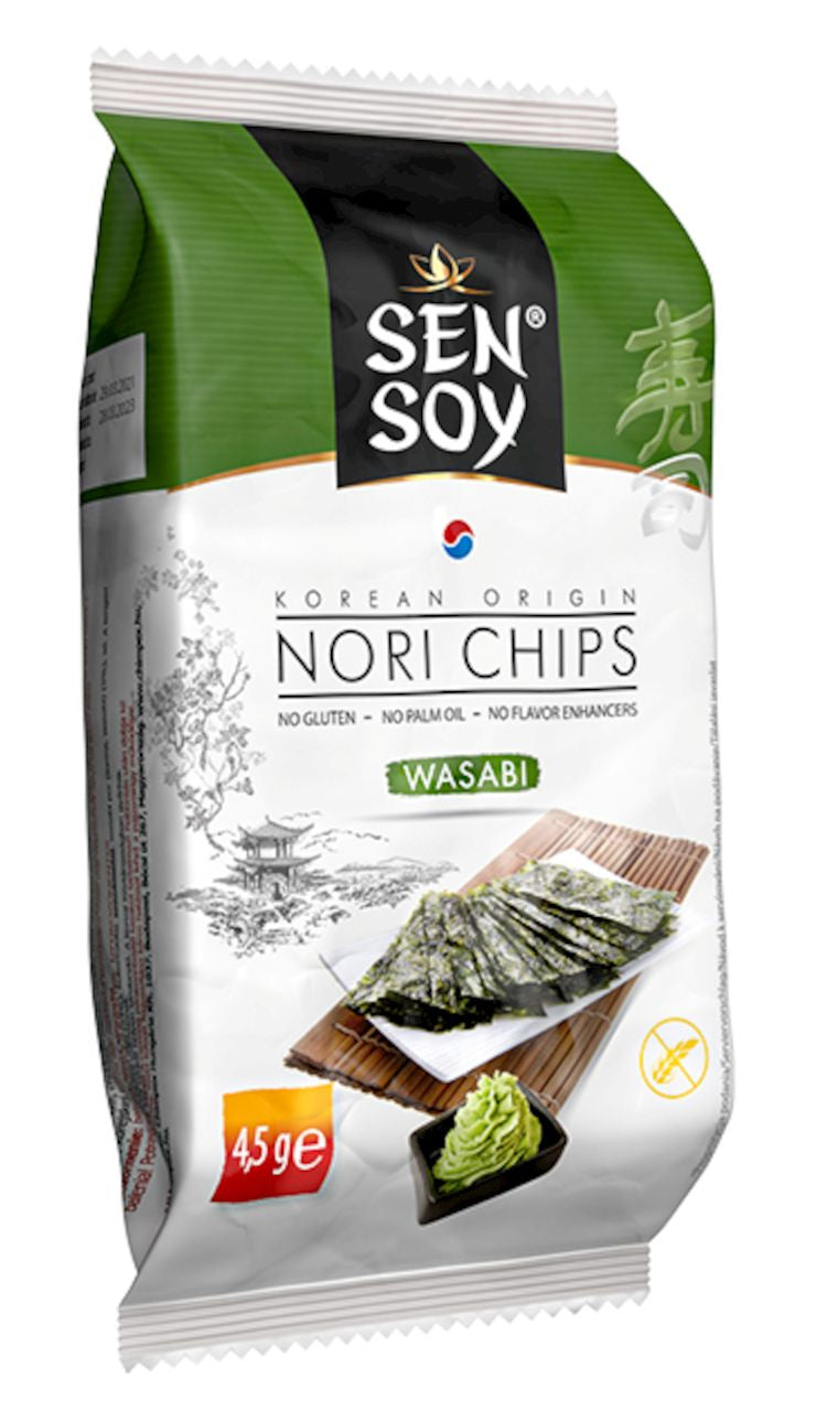 Chipsy Nori Wasabi Bezglutenowe 4, (9 szt x 5 g)