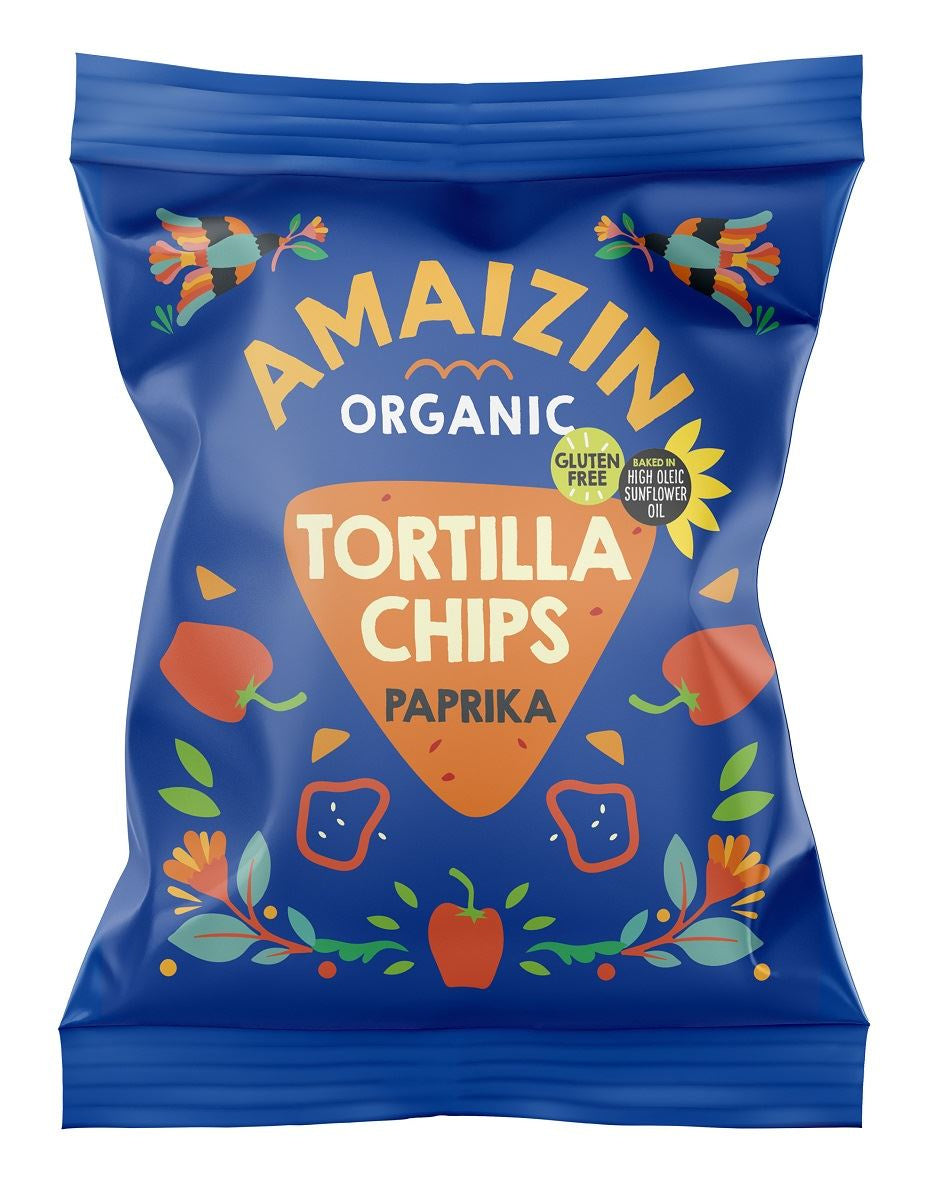 Chipsy Tortilla Kukurydziane Paprykowe Bezglutenowe BIO (4 szt x 75 g)