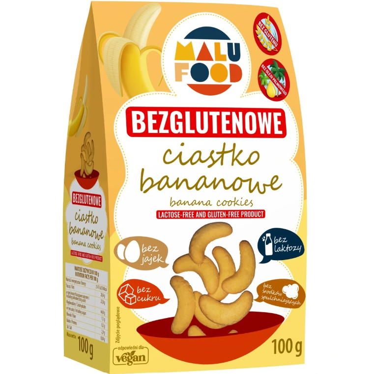 Ciastka Bananowe Bez Cukru Bezglutenowe (3 szt x 100 g)