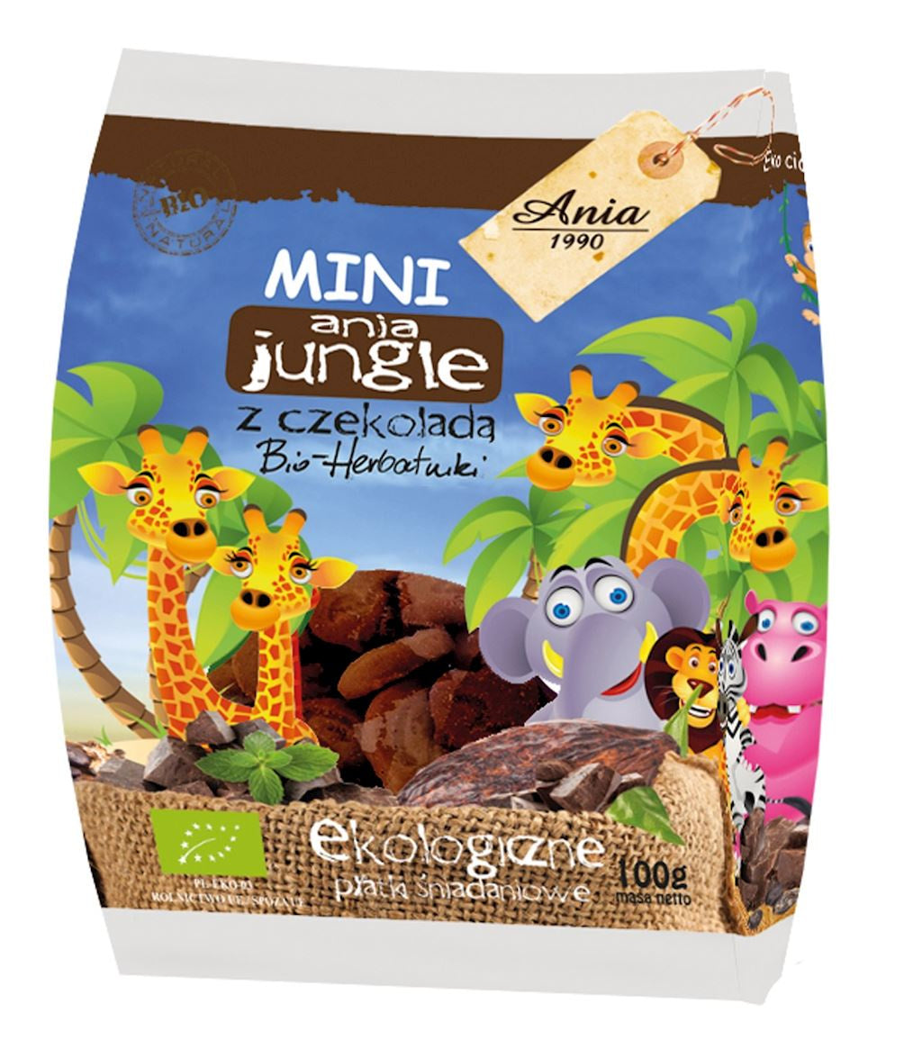 Ciastka z Czekoladą Mini Jungle BIO (5 szt x 100 g)