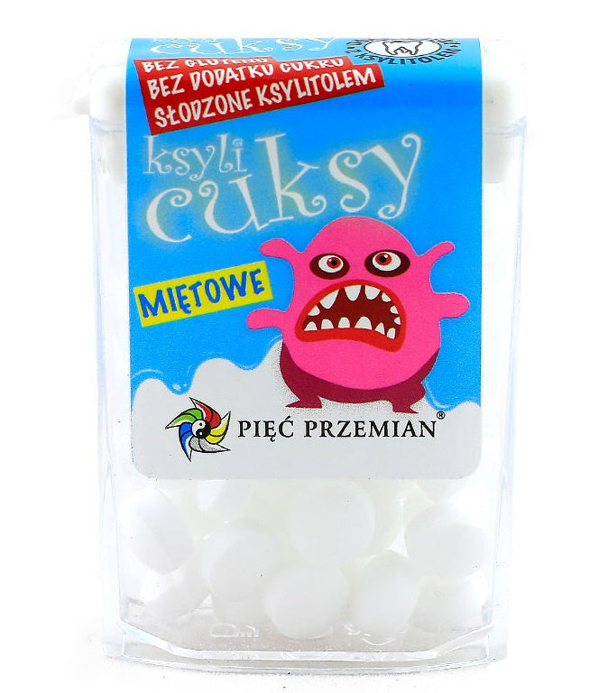 Cukierki z Ksylitolu Ksylicuksy o Smaku Miętowym Bezglutenowe (12 szt x 13 g)