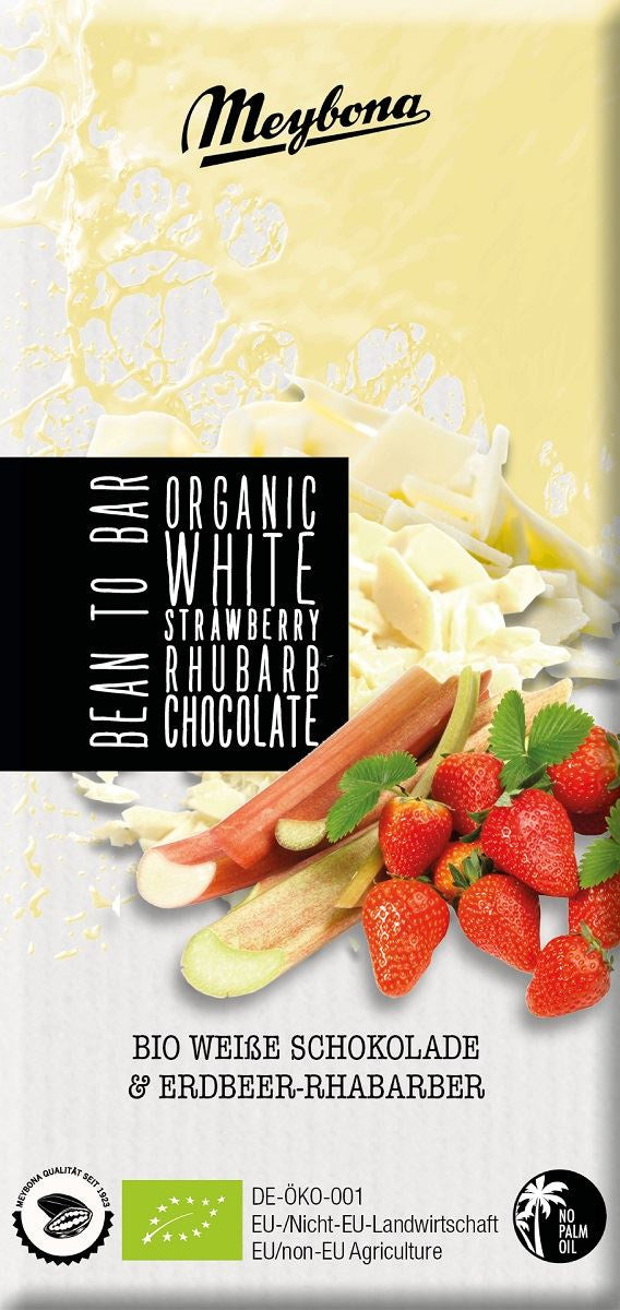 Czekolada Biała z Truskawkami i Rabarbarem BIO (2 szt x 100 g)