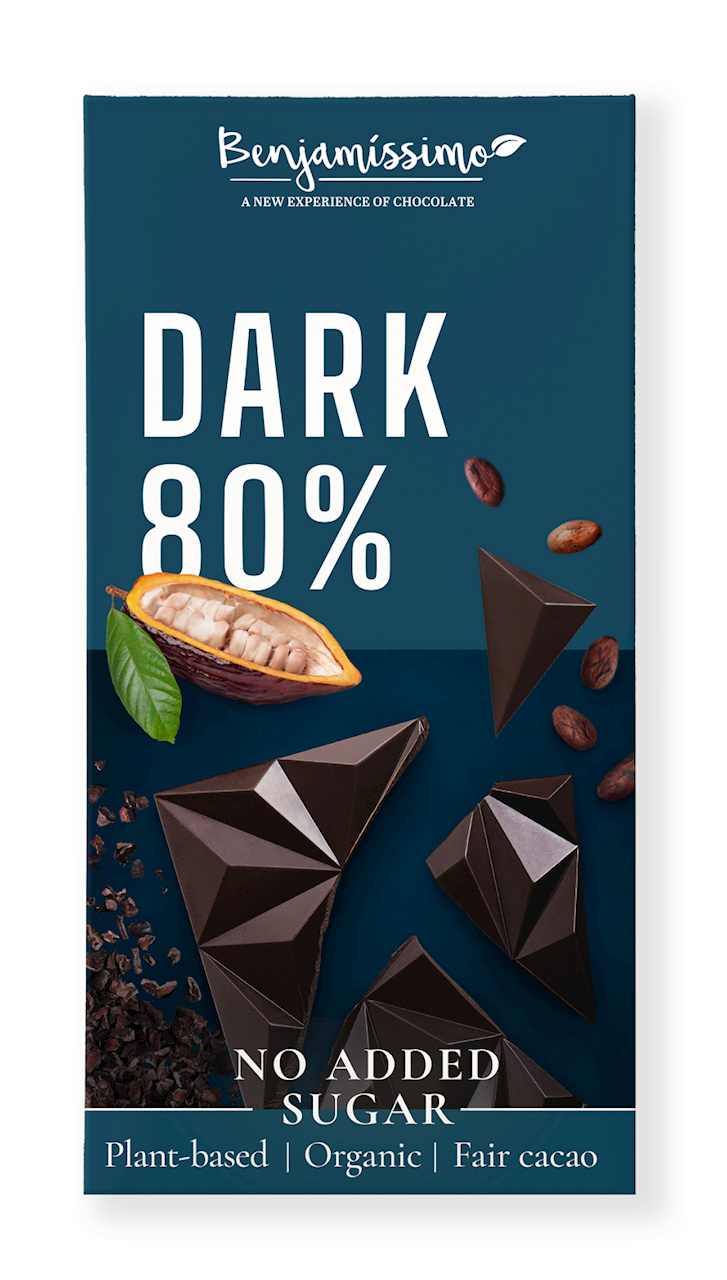 Czekolada Gorzka 80 % Bez Dodatku Cukrów Bezglutenowa BIO (2 szt x 60 g)