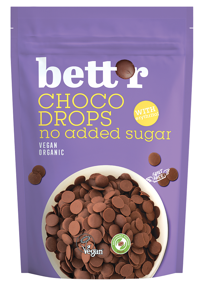 Dropsy Czekoladowe Bez Dodatku Cukrów BIO 200 g