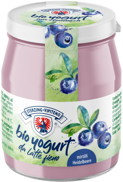 Jogurt Borówkowy z Mleka Siennego Bezglutenowy BIO (Słoik) - Sterzing (3 szt x 150 g)