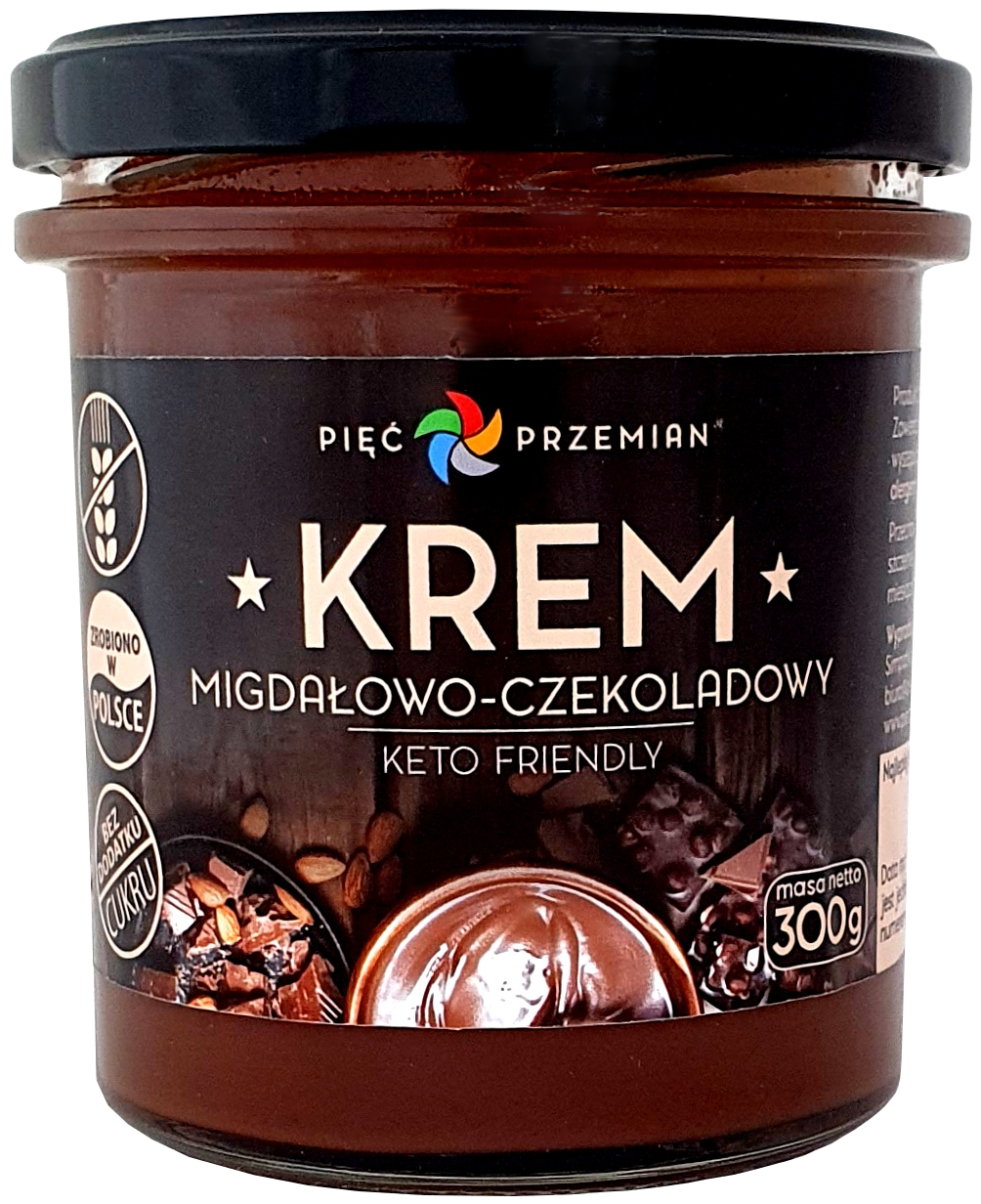 Krem Migdałowo - Czekoladowy Bez Dodatku Cukrów Bezglutenowy Keto 300 g