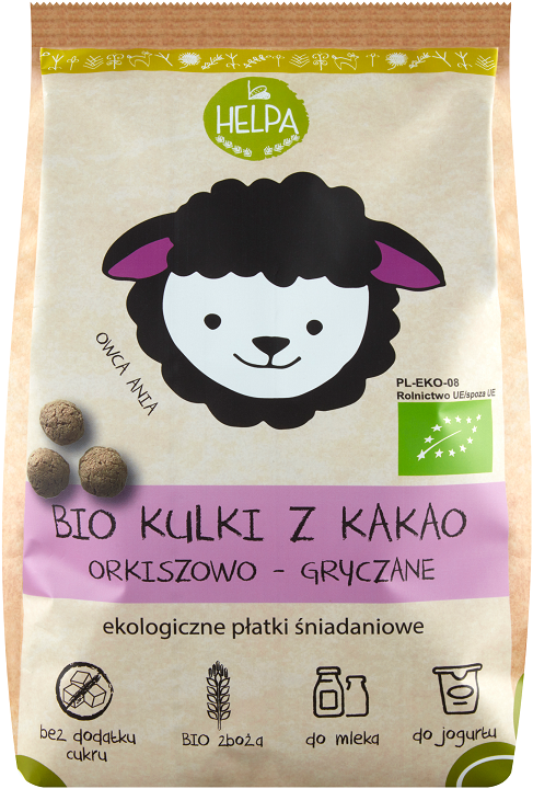 Kulki Orkiszowo - Gryczane z Kakao Bez Dodatku Cukrów BIO (2 szt x 160 g)