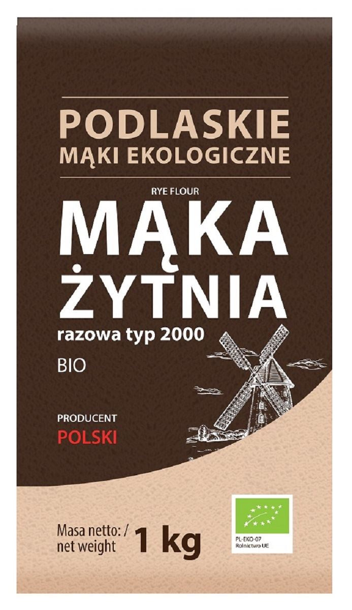 Mąka Żytnia Razowa Typ 2000 BIO (3 szt x 1 kg)