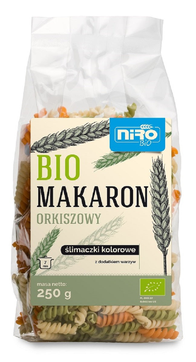 Makaron (Orkiszowy Trójkolorowy) Ślimaczki BIO (2 szt x 250 g)