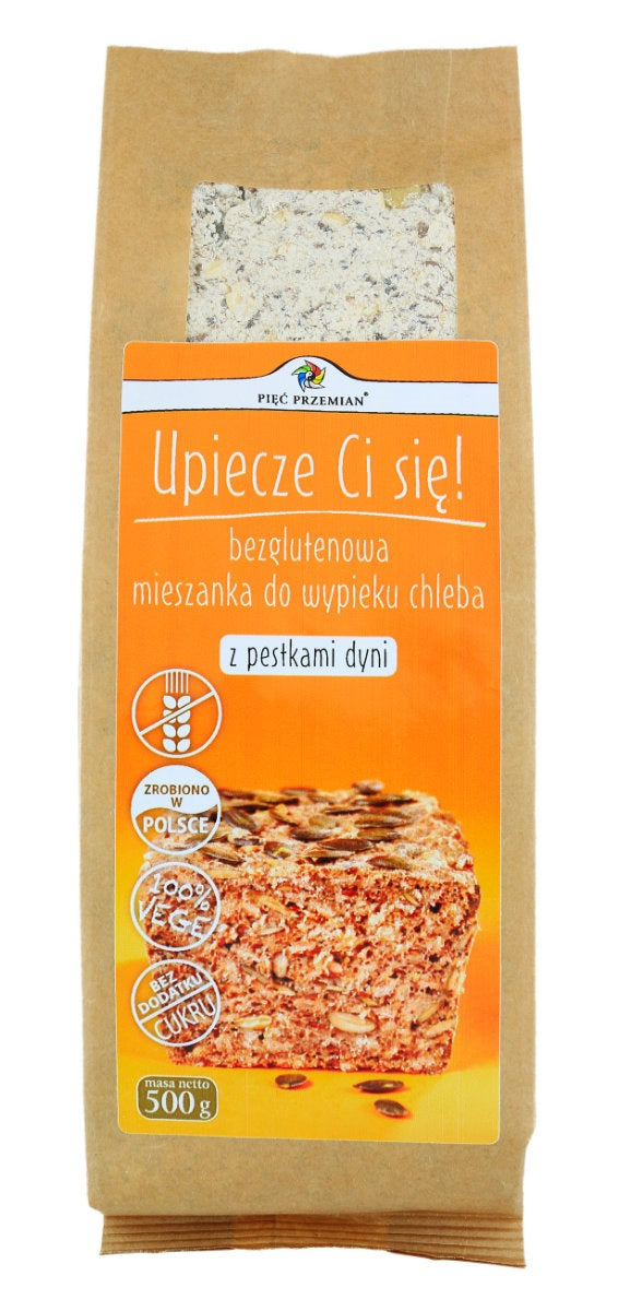 Mieszanka Do Wypieku Chleba z Pestkami Dyni Bez Dodatku Cukrów Bezglutenowa (2 szt x 500 g)