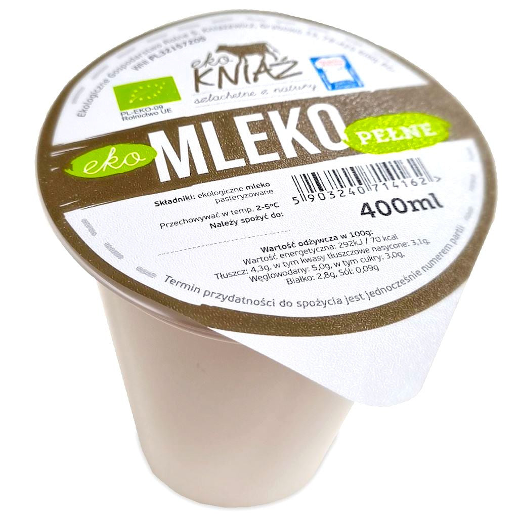 Mleko Pełne Świeże BIO 400 ml