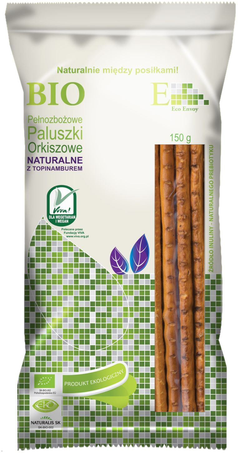 Paluszki Orkiszowe Pełnoziarniste Naturalne z Topinamburem BIO (3 szt x 150 g)