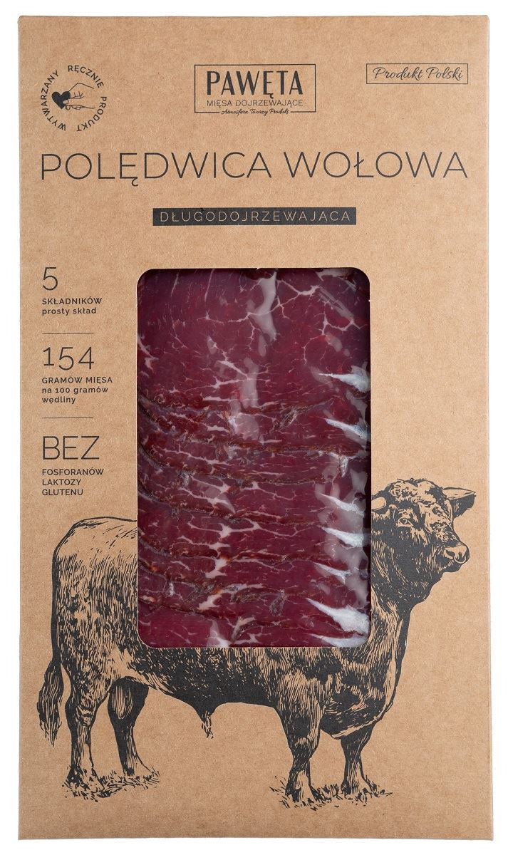 Polędwica Wołowa Dojrzewająca Plastry Bezglutenowa 50 g