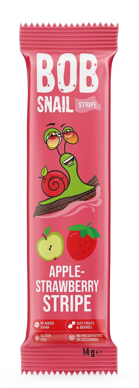 Przekąska Stripe Jabłko - Truskawka Bez Dodatku Cukrów Bezglutenowa (10 szt x 14 g)