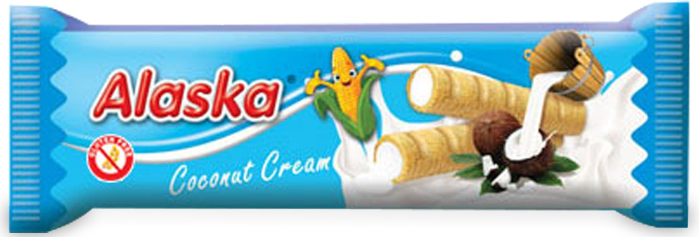 Rurki Kukurydziane z Kremem o Smaku Kokosowym Bezglutenowe (48 szt x 18 g)