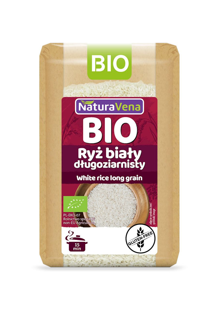 Ryż Biały Długoziarnisty Bezglutenowy BIO (6 szt x 500 g)
