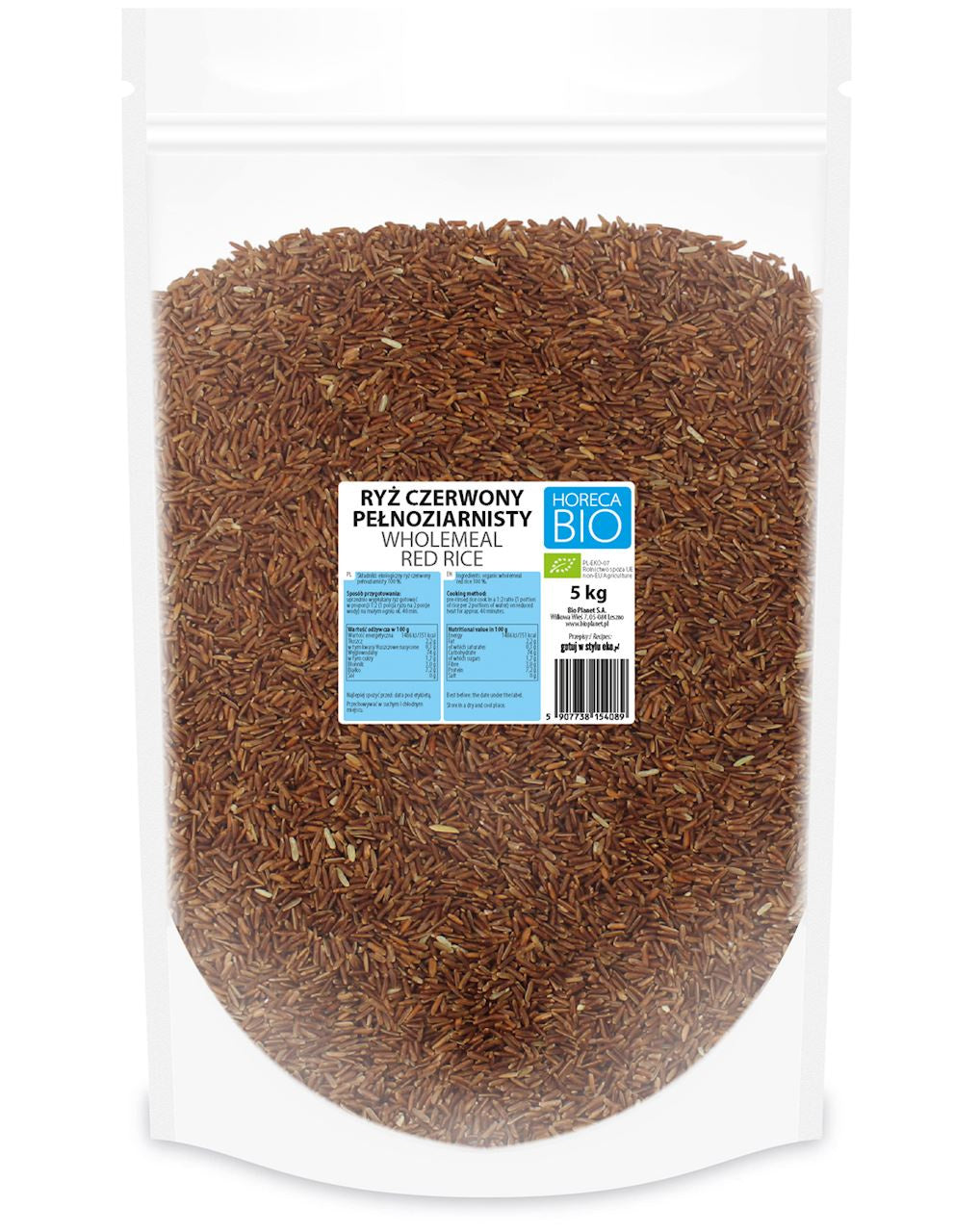 Ryż Czerwony Pełnoziarnisty BIO 5 kg