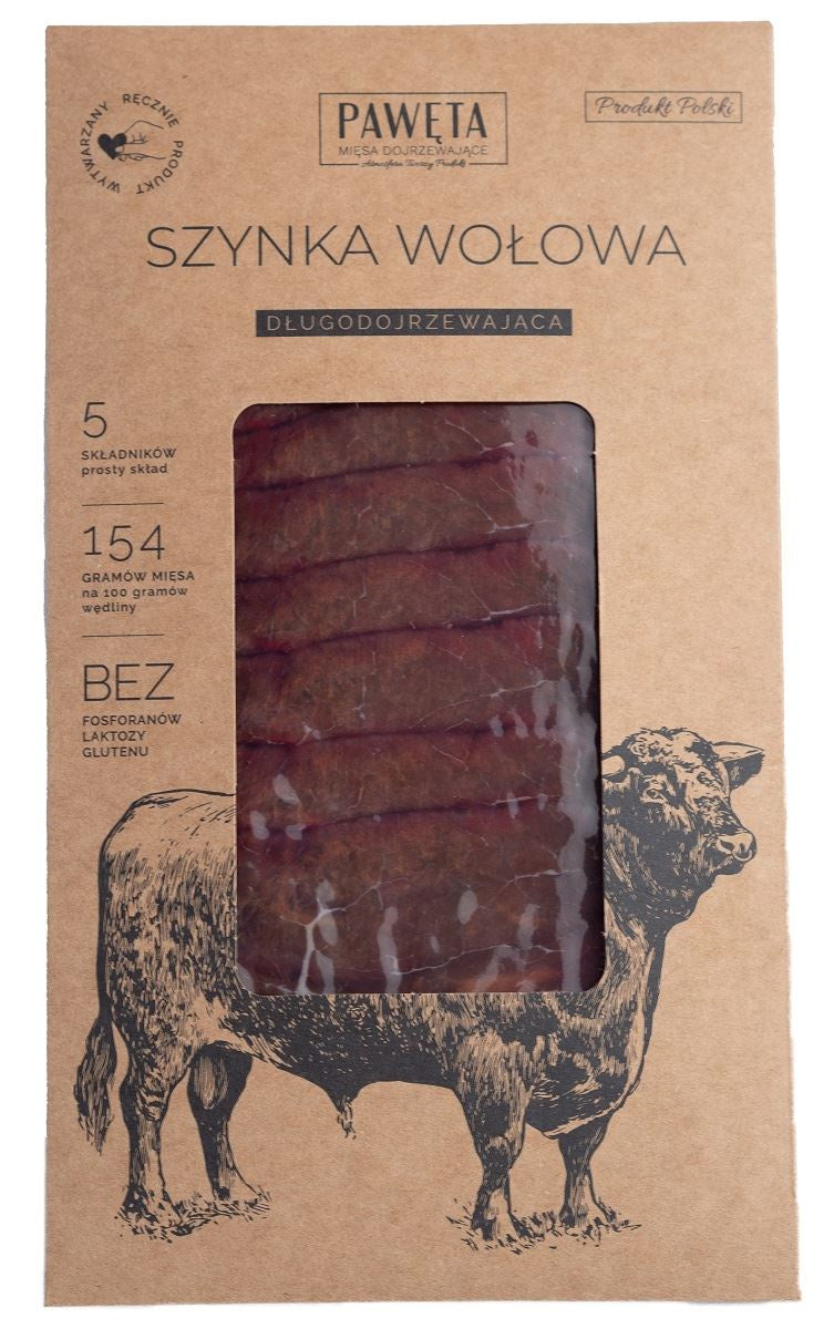 Szynka Wołowa Dojrzewająca Plastry Bezglutenowa (2 szt x 50 g)