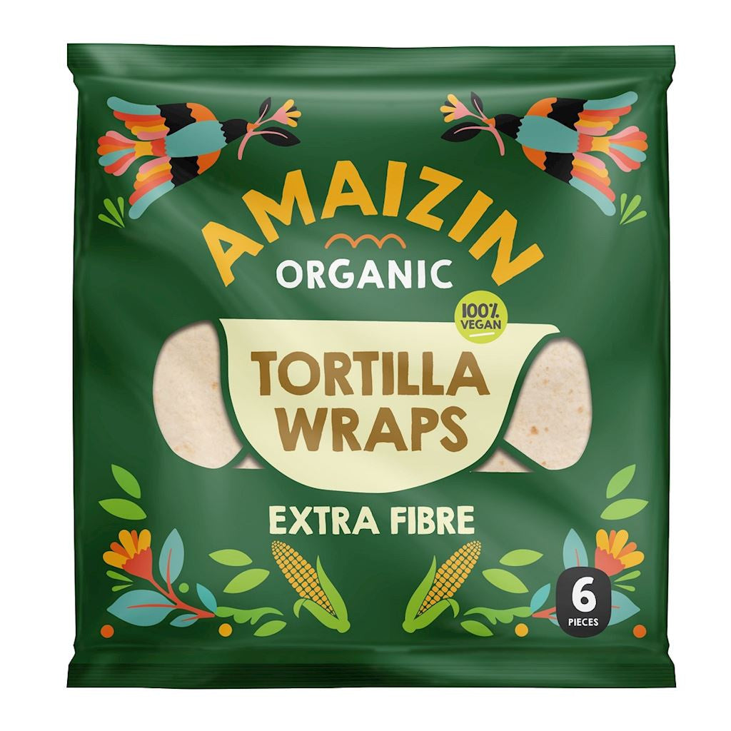 Tortilla Wraps z Otrębami (Źródło Błonnika Pokarmowego) BIO (6 Szt.) (2 szt x 240 g)