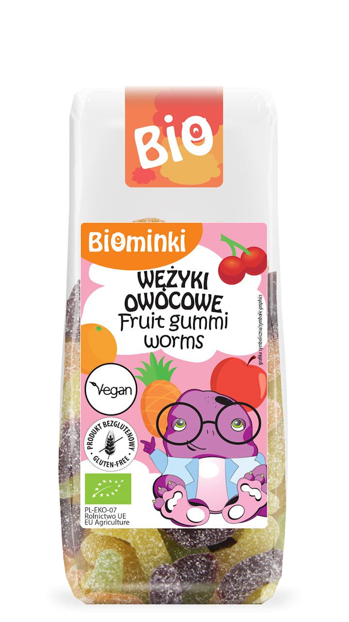 Wężyki Owocowe Bez Żelatyny Bezglutenowe BIO (3 szt x 100 g)