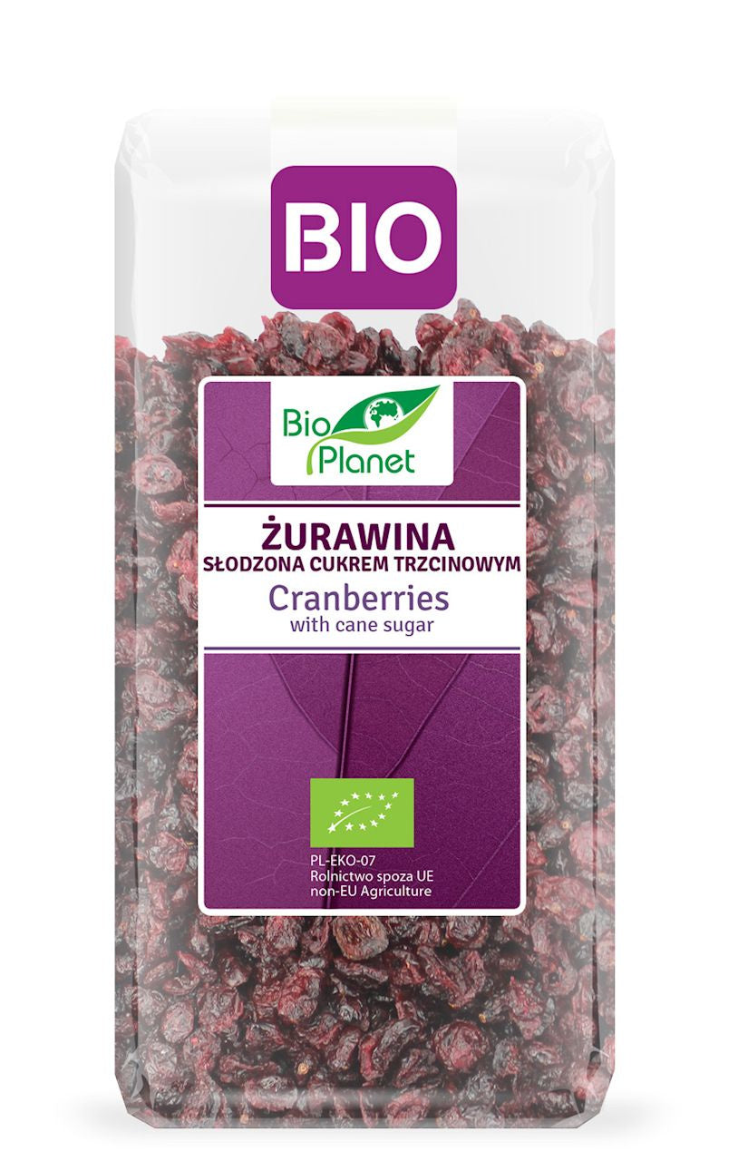 Żurawina Słodzona Cukrem Trzcinowym BIO 400 g