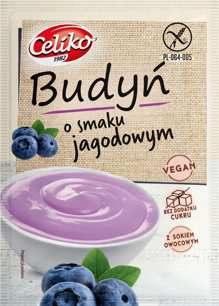 Budyń o Smaku Jagodowym Bezglutenowy (25 szt x 40 g)