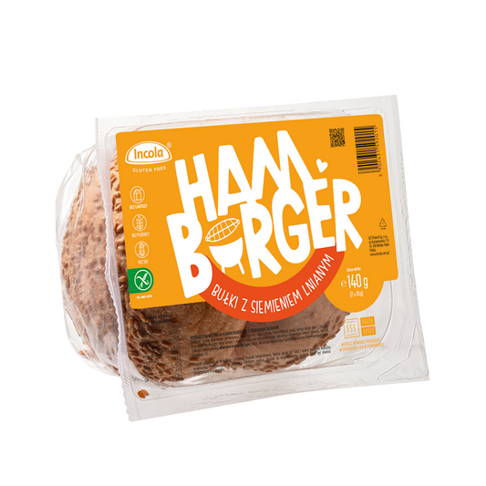 Bułki Do Hamburgerów z Siemieniem Lnianym Bezglutenowe (2 Szt.) (3 szt x 140 g)