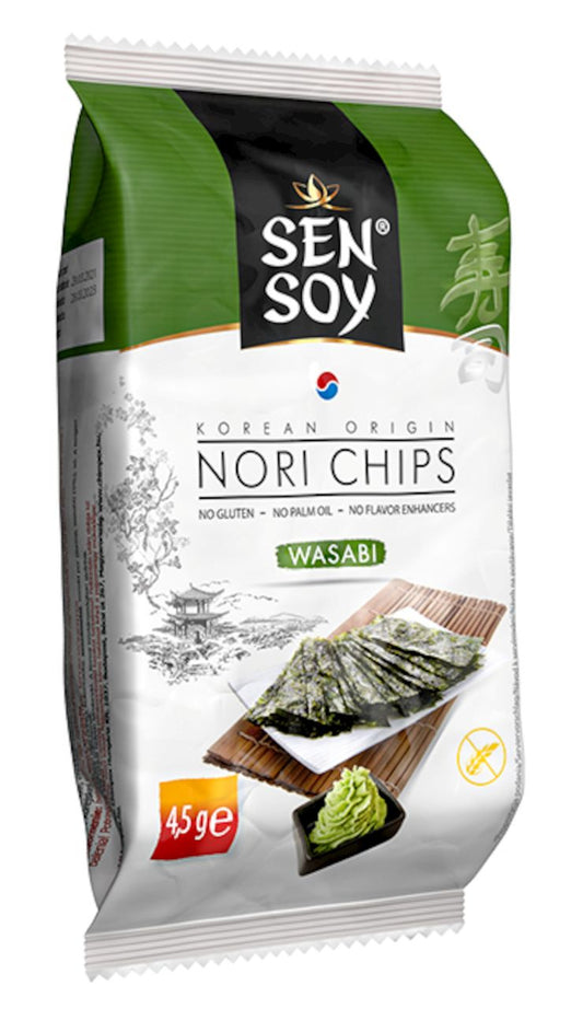 Chipsy Nori Wasabi Bezglutenowe 4, (9 szt x 5 g)