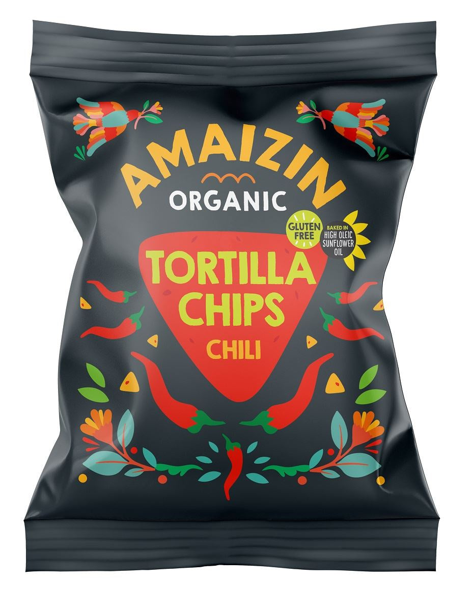 Chipsy Tortilla Kukurydziane Chili Bezglutenowe BIO (4 szt x 75 g)