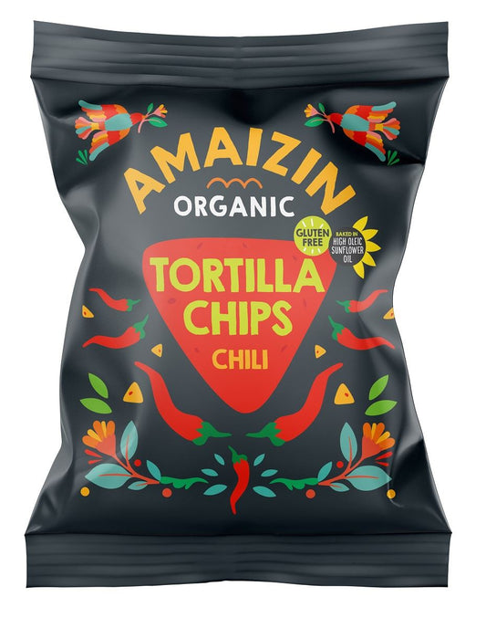 Chipsy Tortilla Kukurydziane Chili Bezglutenowe BIO (4 szt x 75 g)
