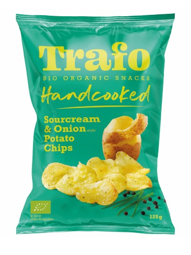 Chipsy Ziemniaczane Cienko Krojone o Smaku Śmietankowo - Cebulowym Wegańskie BIO (3 szt x 125 g)