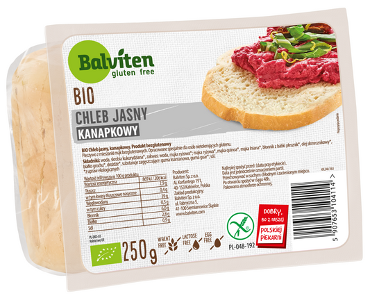 Chleb Jasny Kanapkowy Bezglutenowy BIO (3 szt x 250 g)