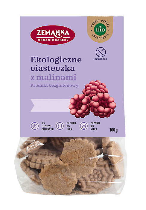 Ciastka Malinowe Bezglutenowe BIO (3 szt x 100 g)