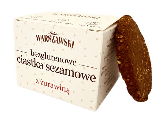 Ciastka Sezamowe z Żurawiną Bezglutenowe 150 g