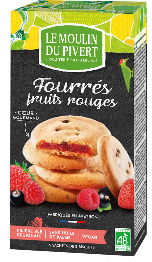 Ciastka z Nadzieniem z Czerwonych Owoców BIO (2 szt x 175 g)