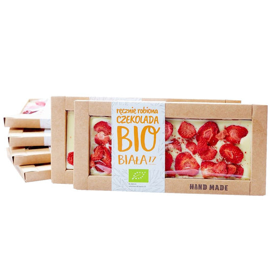 Czekolada Biała z Truskawkami BIO (2 szt x 53 g)