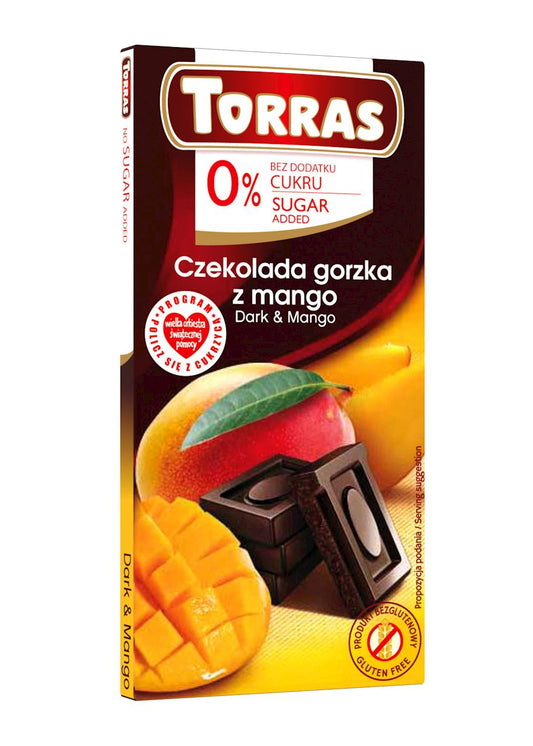 Czekolada Gorzka z Mango Bez Dodatku Cukrów Bezglutenowa (3 szt x 75 g)