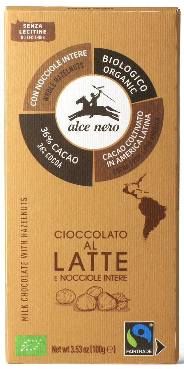 Czekolada Mleczna z Całymi Orzechami Laskowymi Fair Trade BIO (2 szt x 100 g)