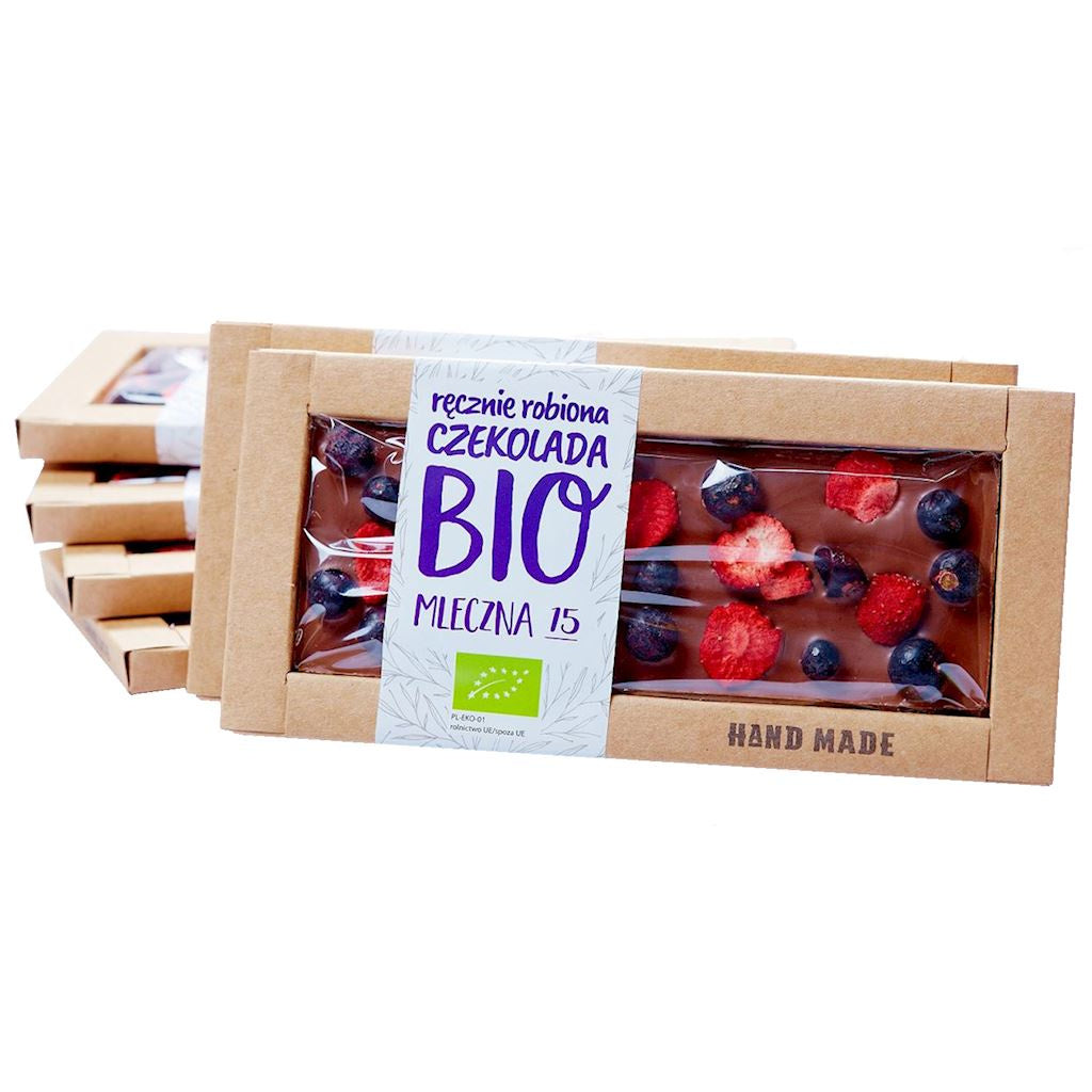 Czekolada Mleczna z Czarnymi Porzeczkami i Truskawkami BIO (2 szt x 53 g)