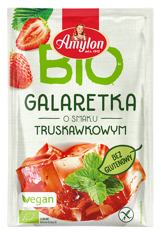 Galaretka z Agarem o Smaku Truskawkowym Bezglutenowa BIO (6 szt x 40 g)