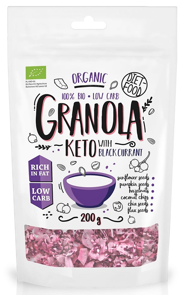 Granola Czarna Porzeczka Keto BIO  - Diet (2 szt x 200 g)