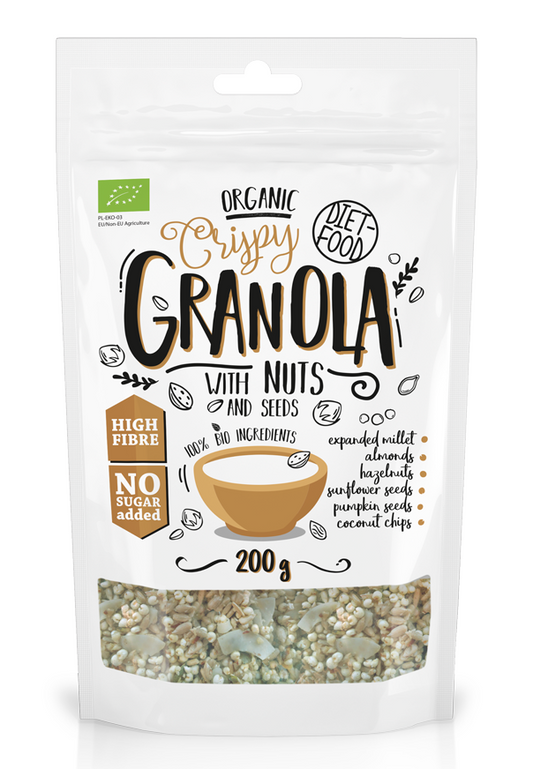 Granola z Orzechami Laskowymi i Migdałami BIO  - Diet (2 szt x 200 g)