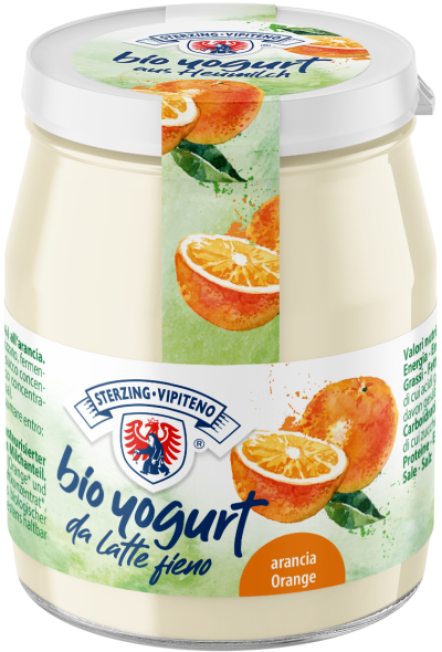 Jogurt Pomarańczowy z Mleka Siennego Bezglutenowy BIO  (Słoik) - Sterzing (3 szt x 150 g)
