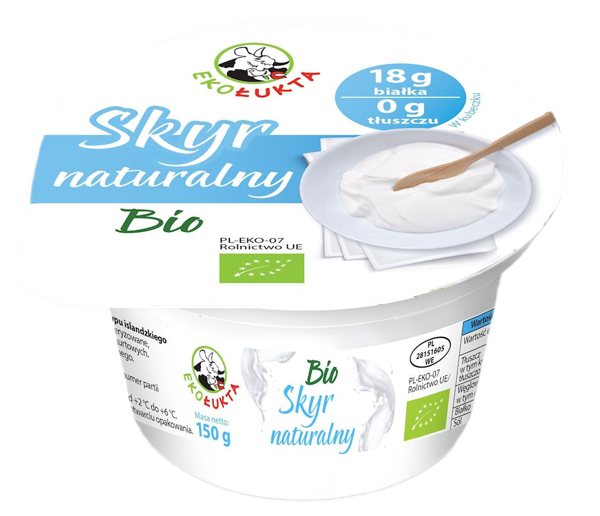 Jogurt Skyr Typu Islandzkiego Naturalny BIO (4 szt x 150 g)