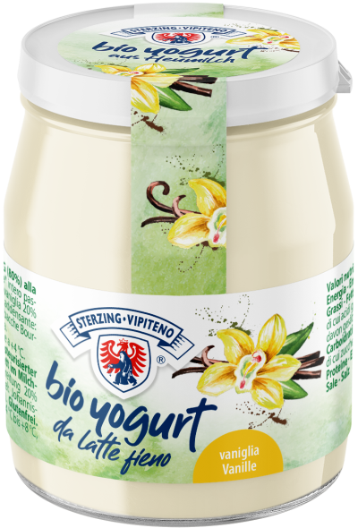 Jogurt Waniliowy z Mleka Siennego Bezglutenowy BIO  (Słoik) - Sterzing (3 szt x 150 g)