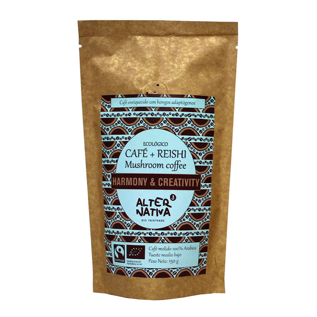 Kawa Mielona Arabica z Reishi Fair Trade Bezglutenowa BIO 150 g