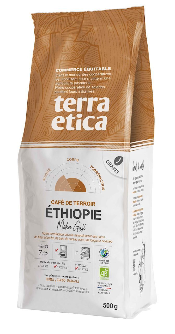 Kawa Ziarnista Arabica 100 % Moka Guji Etiopia Fair Trade BIO 500 g