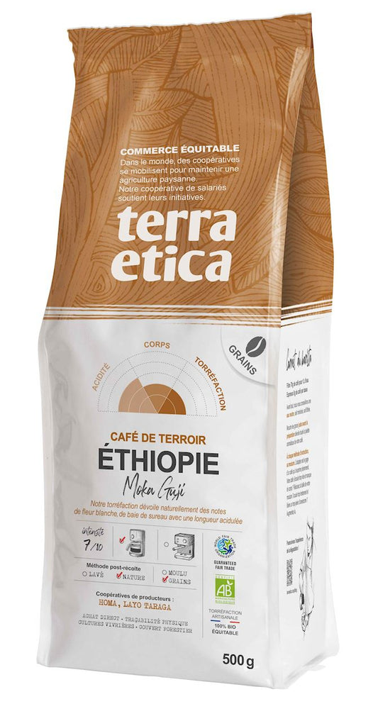 Kawa Ziarnista Arabica 100 % Moka Guji Etiopia Fair Trade BIO 500 g